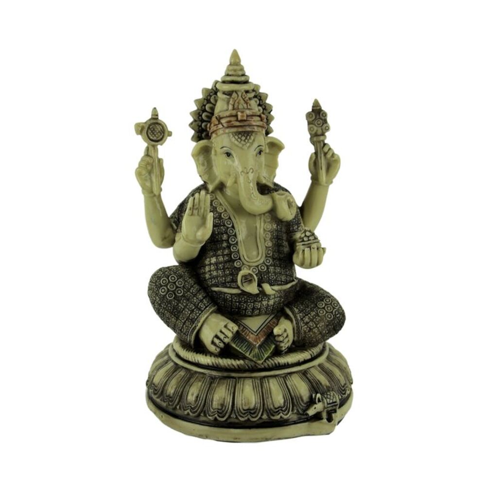 Lord Ganesha On Lotus Flower Statue